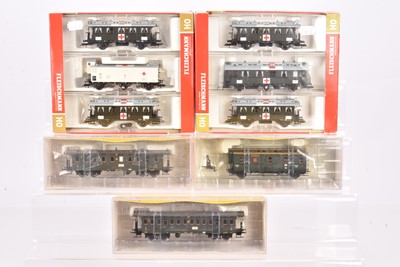Lot 722 - German HO Gauge Military Hospital and Branchline Coaching Stock
