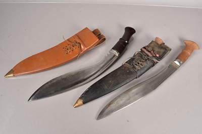 Lot 787 - Two 20th Century Kukri knives