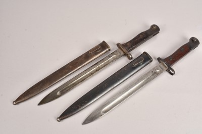 Lot 836 - Two Siamese Mauser bayonets and scabbards