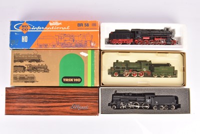 Lot 734 - HO Gauge German and Austrian Steam Locomotives with Tenders By Liliput Roco and Trix