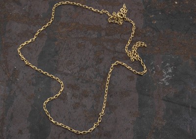 Lot 26 - A 9ct gold oval linked chain necklace