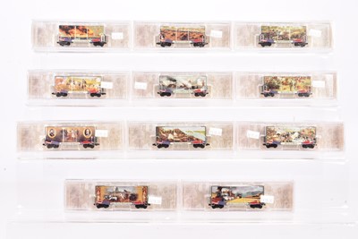 Lot 56 - N Gauge Micro Trains for the Smithsonian Rake of Eleven American Civil War Series Box Cars