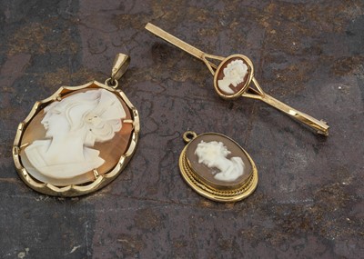 Lot 135 - A small collection of cameo jewels
