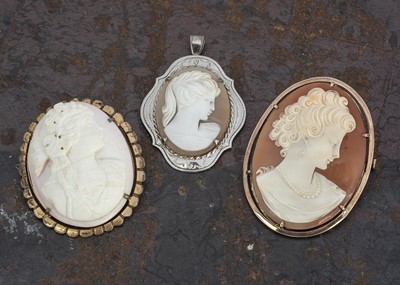 Lot 153 - Three shell carved cameos