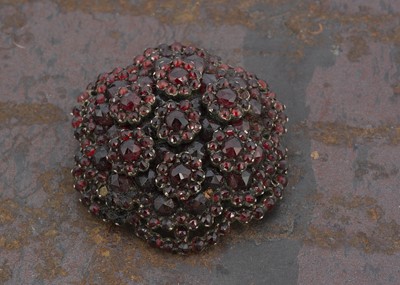 Lot 227 - A 19th century garnet and white metal Bohemian brooch