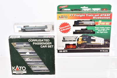 Lot 58 - KATO N Gauge American Diesel Freight Pack and Diesel Locomotive with Coach Pack