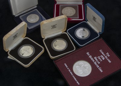 Lot 324 - A collection of six world Silver Proof coins