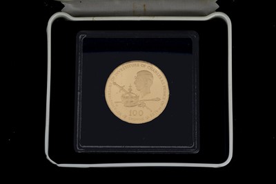Lot 331 - A 1979 Turks and Caicos Gold Proof 100 Crowns