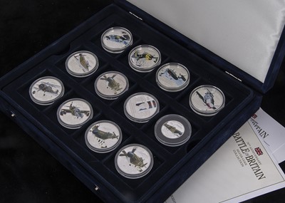 Lot 376 - A Collection of twelve Silver Proof Coins Commemorating the Battle of Britain