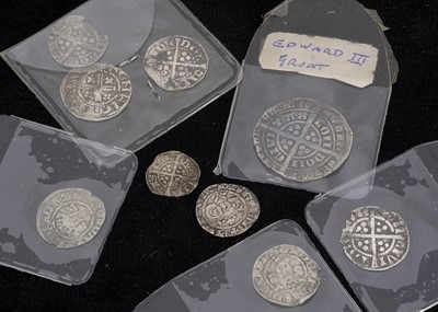 Lot 439 - A collection of nine English Silver hammered coins