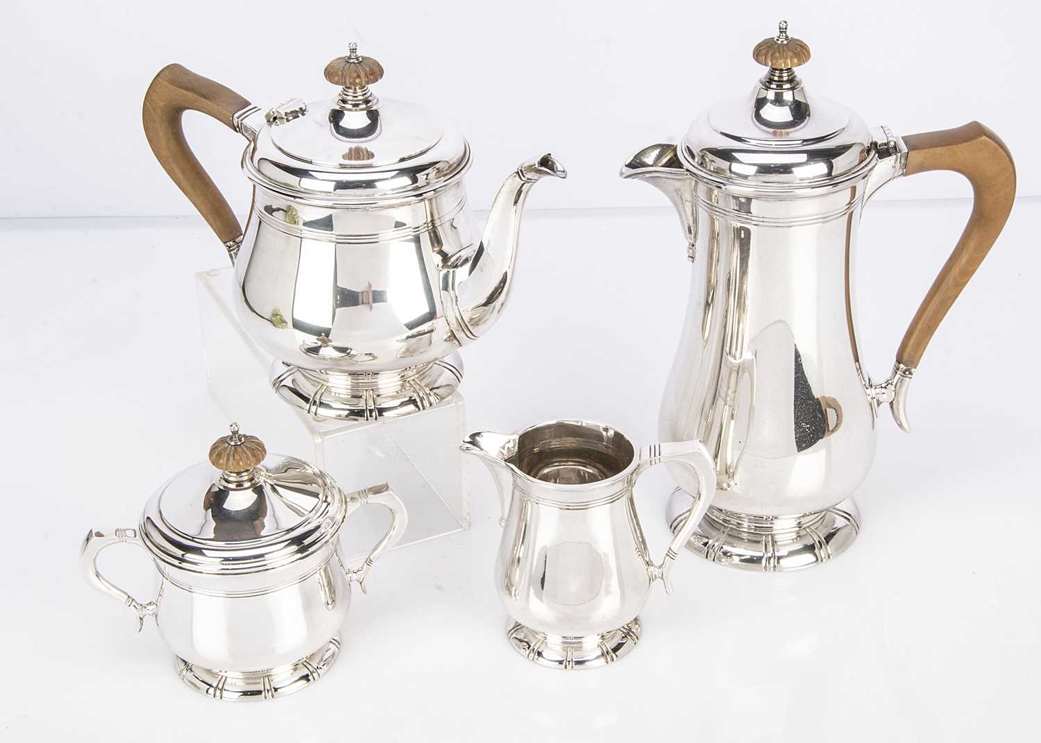 Lot 463 - A 1960s silver four piece silver tea set by Wakely & Wheeler
