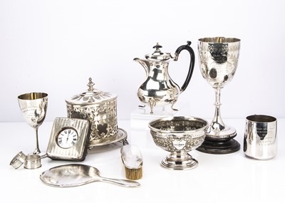 Lot 491 - A collection of Victorian and later silver and silver plate