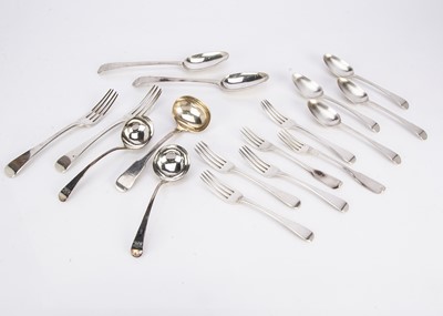 Lot 493 - A collection of Georgian and later silver flatware