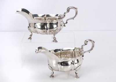 Lot 497 - A nice large pair of Georgian style sauce boats