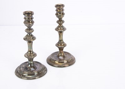 Lot 517 - A pair of late 1970s silver filled candlesticks by G & Co