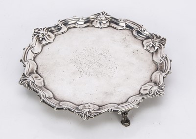 Lot 535 - A George II silver salver by James Morison