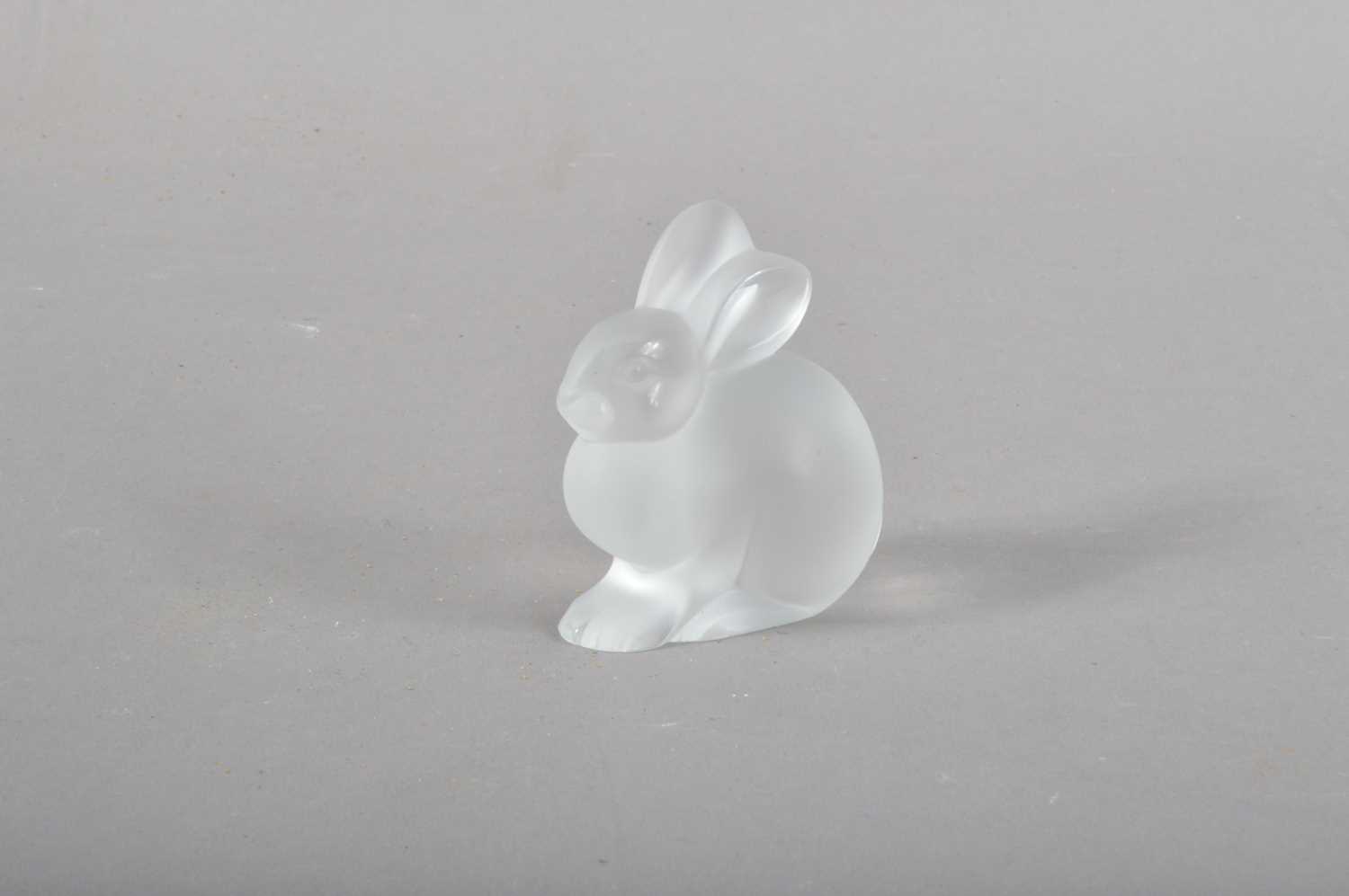 Lot 45 - A small Lalique frosted glass rabbit,