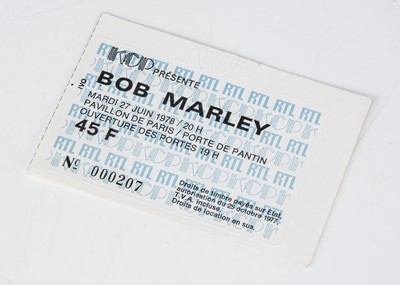 Lot 351 - Bob Marley Concert Ticket