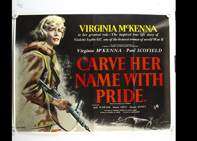 Lot 402 - Carve Her Name With Pride (1958) Quad Poster
