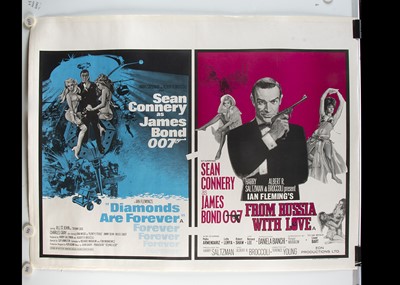 Lot 458 - James Bond Diamonds are Forever / From Russia With Love Quad Poster