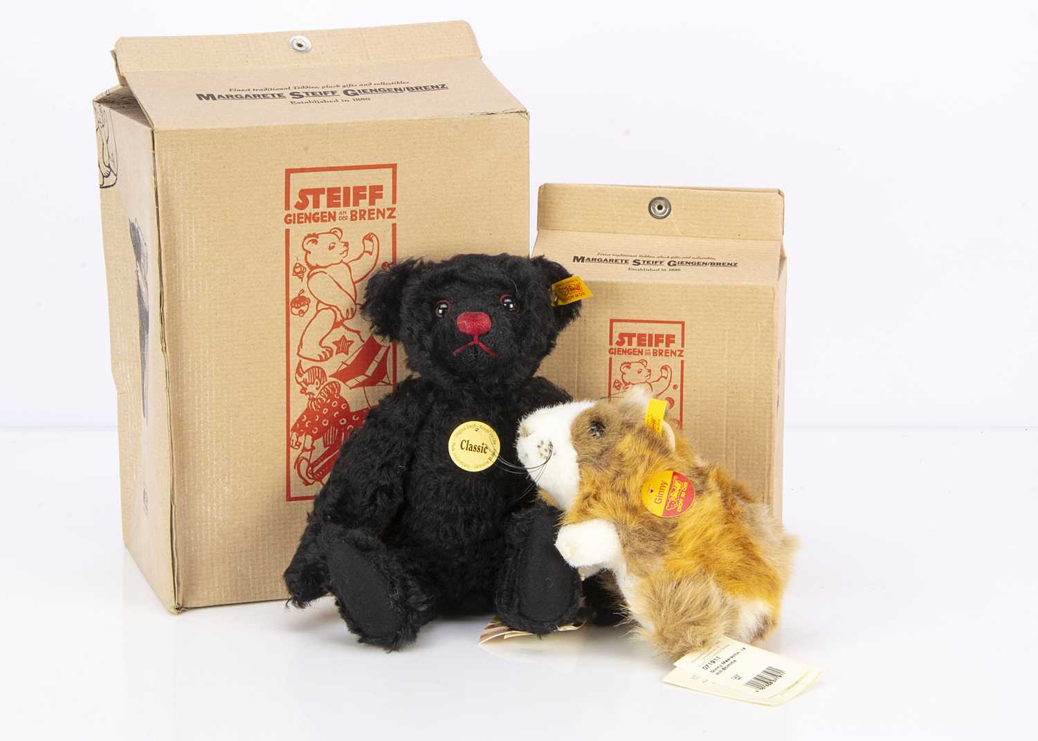 Lot 58 - A Steiff yellow tag black classic teddy bear