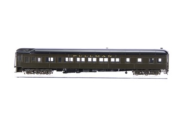 Lot 919 - Iron Horse Models by Precision Scale Co Pullman 80' sleeper 10-1-2 Plan 4074 Mechanical Air, #16412-1 Factory Painted Green