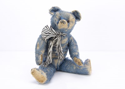 Lot 207 - A 1920s British blue mohair teddy bear