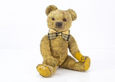 Lot 243 - A rare 1930s Merrythought yellow artificial silk plush teddy bear