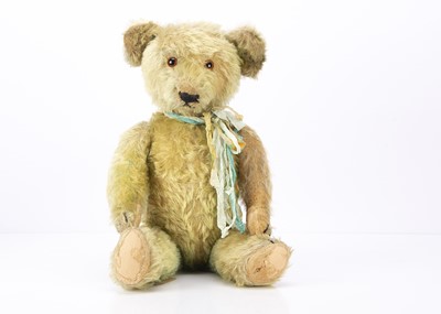 Lot 253 - A 1930s German blue tipped golden mohair teddy bear