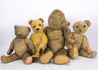 Lot 268 - Four British teddy bears for restoration