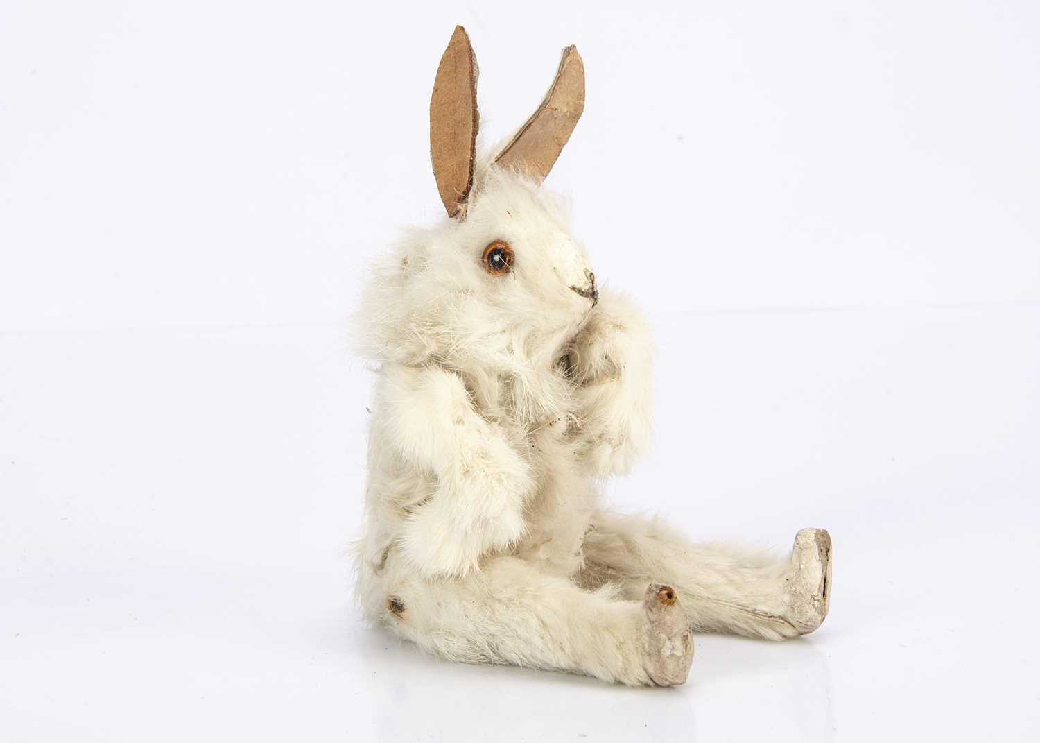 Lot 299 - A rare early 20th century rabbit fur jointed anthropomorphic white rabbit