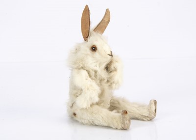 Lot 299 - A rare early 20th century rabbit fur jointed anthropomorphic white rabbit