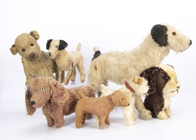 Lot 306 - Seven soft toy dogs 1920-30s