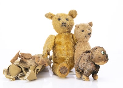 Lot 321 - Two teddy bears and a cat to restore