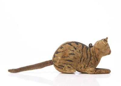 Lot 338 - A rare early Steiff lying velvet cat rattle