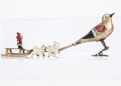 Lot 365 - A rare Heyde trinket Father Christmas on dog sleigh