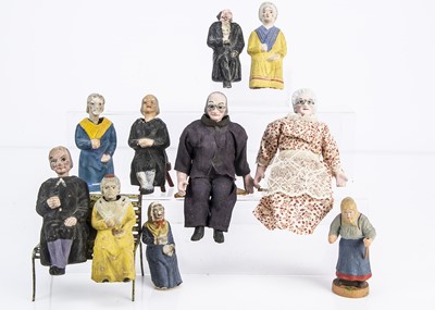 Lot 367 - Ten composition elderly figures