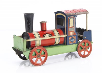 Lot 376 - An Oro Wercke lithographed tinplate floor locomotive