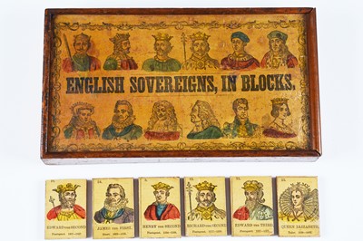 Lot 395 - A mid 19th century educational toy English Sovereigns in Blocks