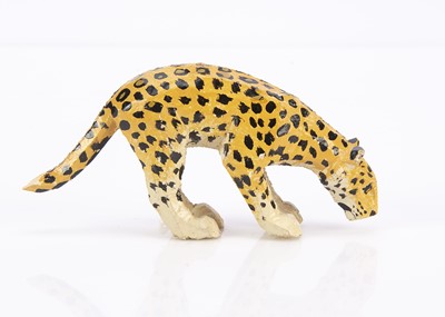 Lot 434 - A Forest Toys of Brockenhurst drinking leopard