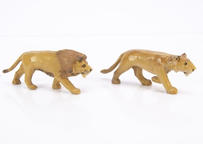 Lot 437 - Forest Toys of Brockenhurst lion and lioness