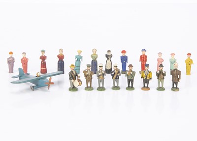 Lot 452 - Erzgebirge wooden people and aeroplane