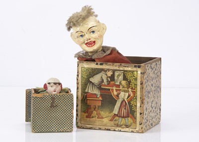 Lot 473 - Two German clown Jack-in-the-Boxes circa 1900