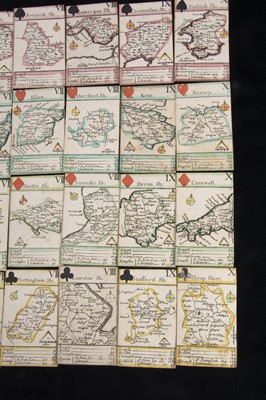 Lot 498 - A very rare Robert Morden Miniature Map Playing Cards probably circa 1676