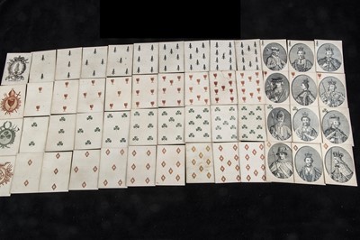 Lot 501 - A rare 1765 Rowley & Co copper plate playing cards