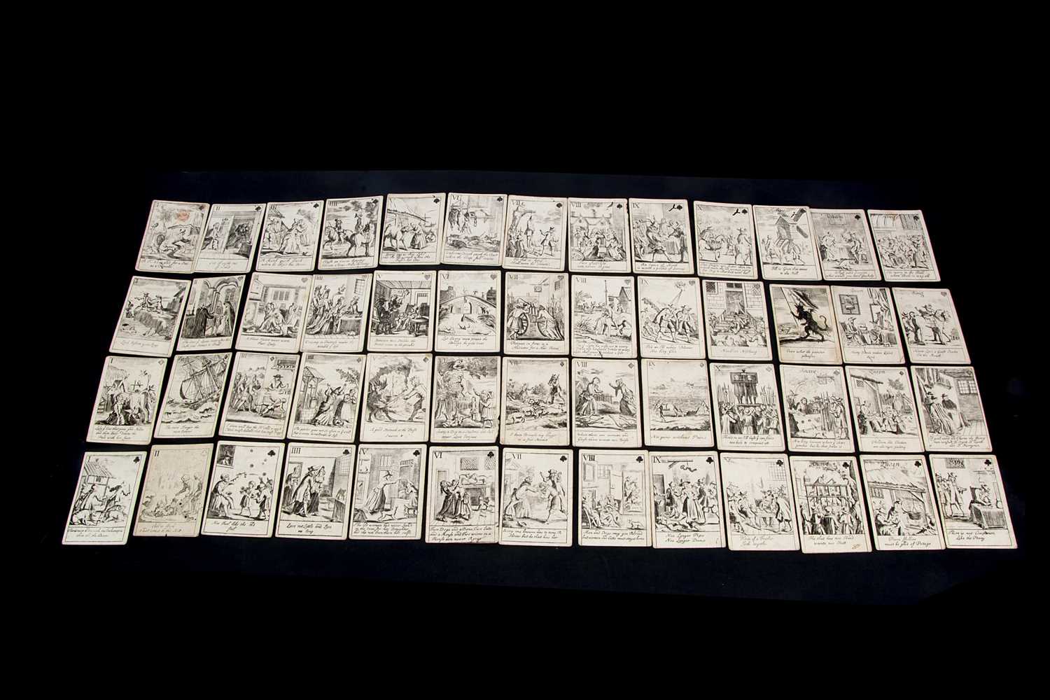 Lot 515 - A rare John Lenthall English Proverbial Series playing cards circa 1718-44