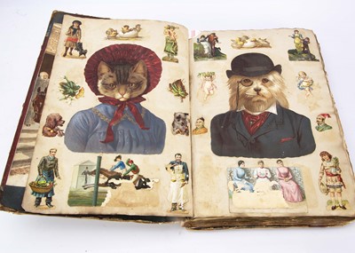 Lot 550 - A large late 19th century scrap book