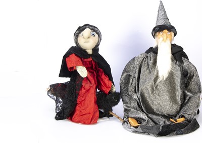Lot 557 - A recent witch and wizard string puppet