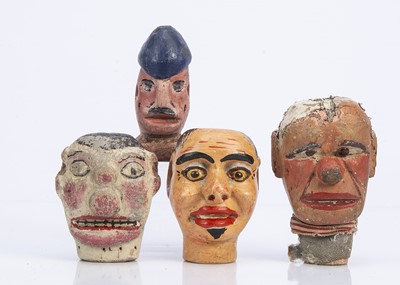 Lot 579 - Three professional Punch & Judy puppet heads from the Vic Taylor and Billy Norman collection
