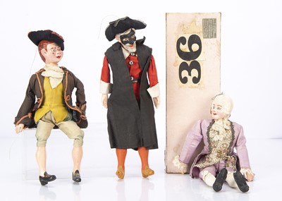 Lot 592 - Three 1930s Venetian Commedia dell’arte puppets